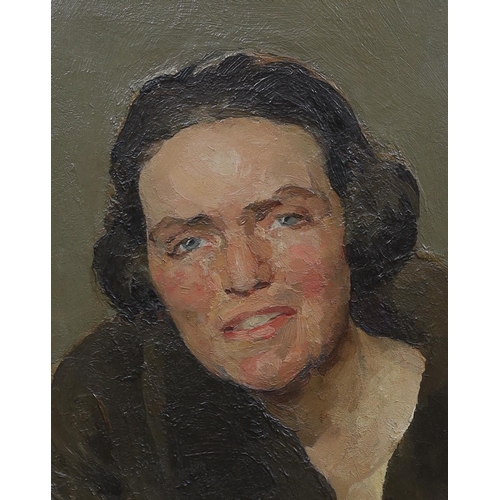 375 - Amy Katherine Browning ROI SWA (English, 1882-1970) Portrait of Hester Wood (Harvey Cleminson)oil on... 