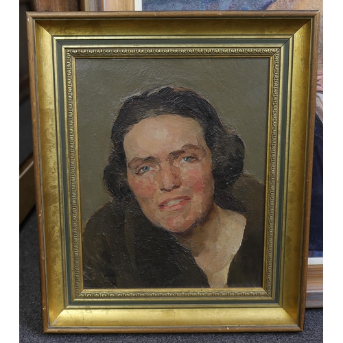 375 - Amy Katherine Browning ROI SWA (English, 1882-1970) Portrait of Hester Wood (Harvey Cleminson)oil on... 