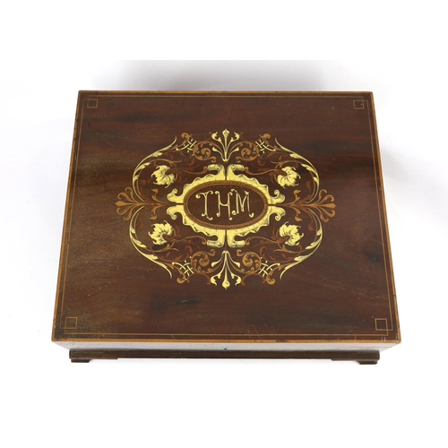 4 - An ornate Victorian boxed presentation photograph album, presented to Mr & Mrs Thomas Murray, on the... 