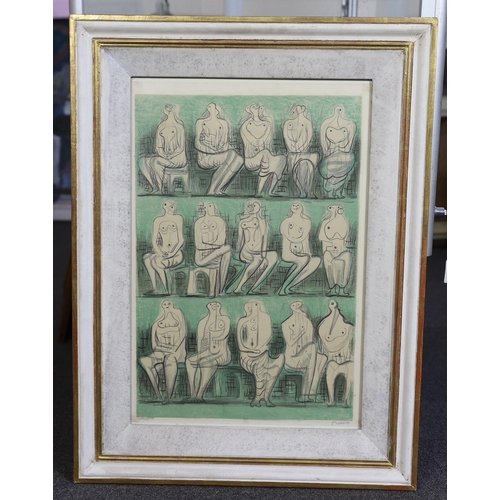 404 - § § Henry Moore O.M., C.H. (English, 1898-1986) Seated figures, 1957colour lithographsigned in penci... 