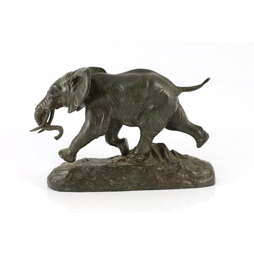 41 - Antoine-Louis Barye (1795-1875). An animalier bronze model 'Elephant du Senegal', signed in the bron... 