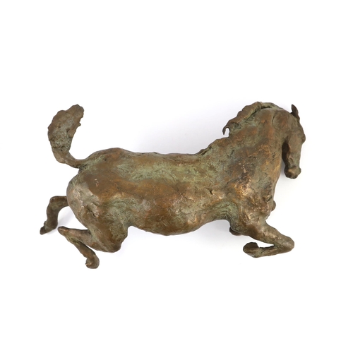 47 - Lissa Borkowski (b.1949). A bronze model of a recumbent foal, signed to underside and numbered 1/.7,... 