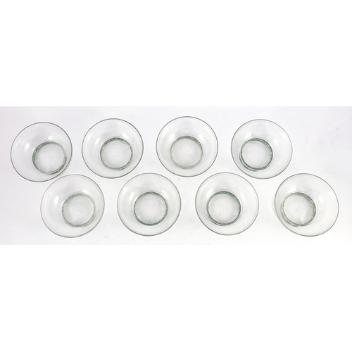 72 - A set of eight R. Lalique Dampierre pattern bowls, model no. 3136,  designed 1932, each moulded with... 