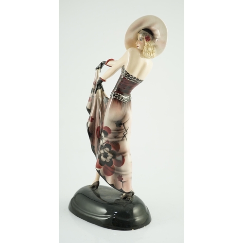 74 - Stefan Dakon for Goldscheider, an Art Deco pottery figure Blonde Dream (Lillian Harvey), c.1933, w... 