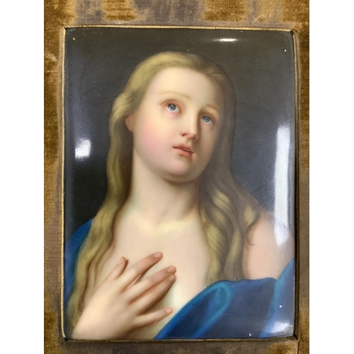 84 - A KPM Berlin porcelain plaque of the Penitent Magdalene, after Pietro Rotari, late 19th century, in ... 