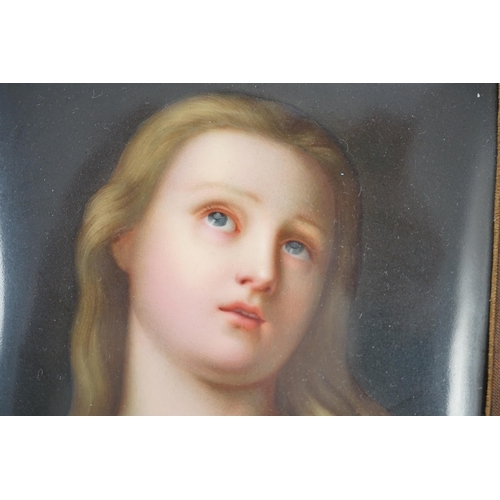 84 - A KPM Berlin porcelain plaque of the Penitent Magdalene, after Pietro Rotari, late 19th century, in ... 