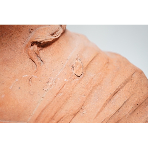 2339 - An Art Nouveau-style terracotta portrait bust of a young girl, 46cm high