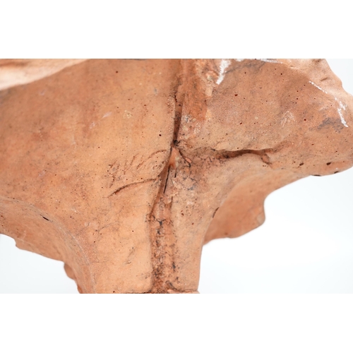 2339 - An Art Nouveau-style terracotta portrait bust of a young girl, 46cm high