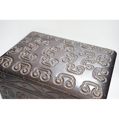 2340 - A Chinese tixi style lacquer box, 36cm wide, 26cm high