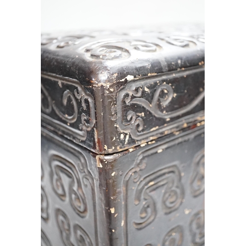 2340 - A Chinese tixi style lacquer box, 36cm wide, 26cm high