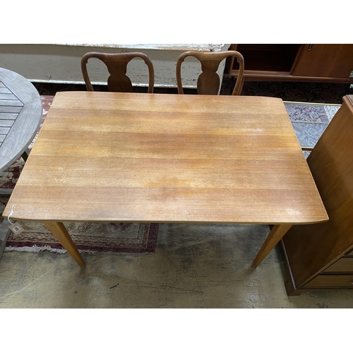 1052 - A mid century Gordon Russell, Broadway, rectangular teak dining table, length 130cm, width 82cm, hei... 