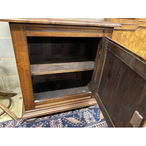 112 - An 18th century style French cherry side cabinet, width 82cm, depth 51cm, height 92cm