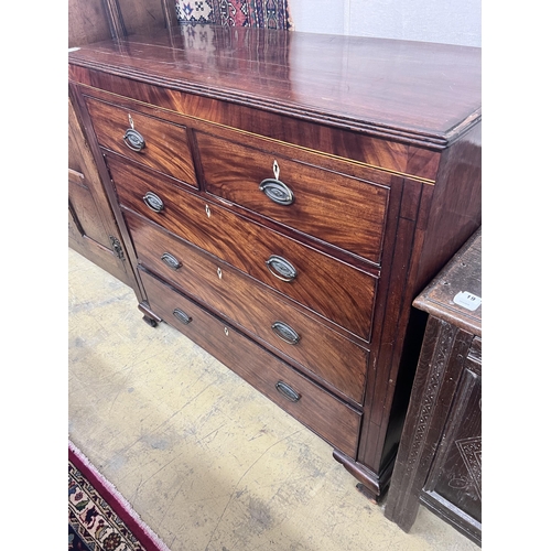 18 - A George IV mahogany chest, width 120cm, depth 51cm, height 112cm