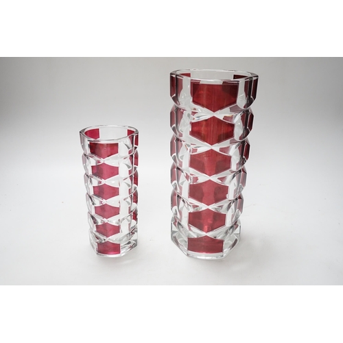 269 - Two French studio ruby flashed glass vases, largest 24cm high