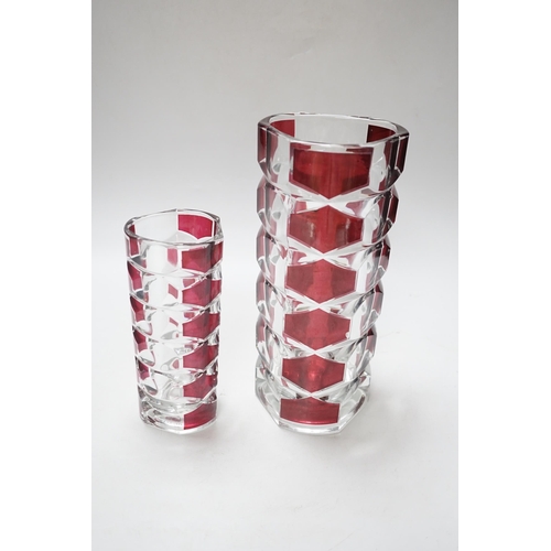 269 - Two French studio ruby flashed glass vases, largest 24cm high