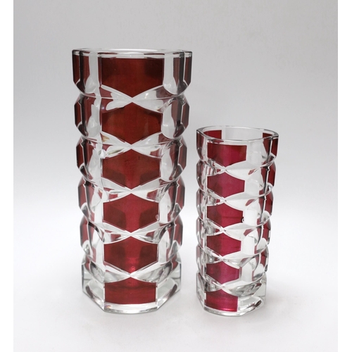 269 - Two French studio ruby flashed glass vases, largest 24cm high