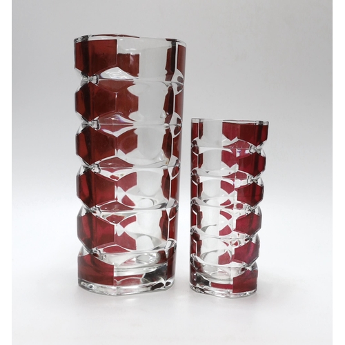 269 - Two French studio ruby flashed glass vases, largest 24cm high