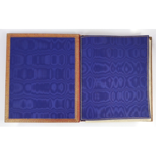 274 - A Victorian silver, parcel gilt and ebony mounted velvet illuminated album, presented to the Right H... 