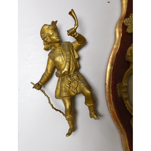 275 - A French gilt-metal and onyx mantel clock, on shaped base, a.f., 52cm high