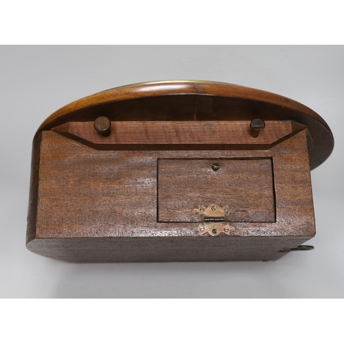 282 - A late Victorian mahogany dial clock, 37cm diameter