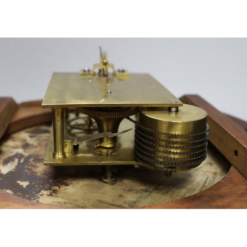 282 - A late Victorian mahogany dial clock, 37cm diameter