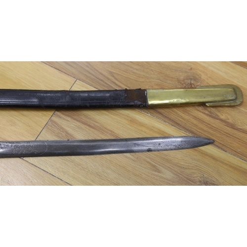 283 - An early 19th century officers dress sword, 98cm long