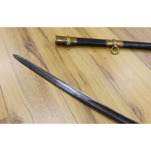 283 - An early 19th century officers dress sword, 98cm long