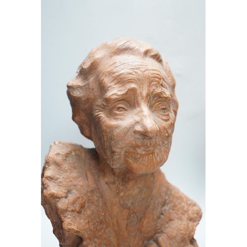 296 - Marcus Cornish (1964-) - Refugee, a terracotta sculpture and one other terracotta sculpture of a... 