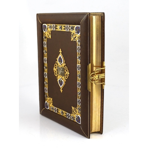 305 - An ornate Victorian boxed presentation photograph album, presented to Mr & Mrs Thomas Murray, on the... 