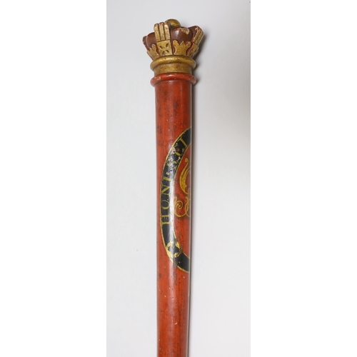 312 - A George IV painted tipstaff, 60.5cm