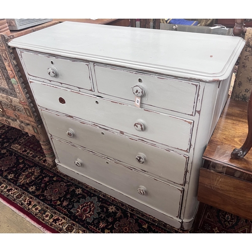 33 - A Victorian mahogany chest, later painted, width 120cm, depth 49cm, height 106cm