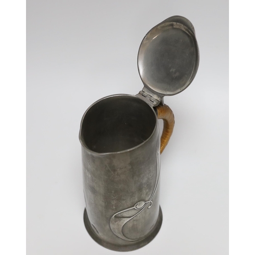 348 - Archibald Knox for Liberty and Co., an Arts and Crafts Tudric pewter jug, model 0305, 15.5cm