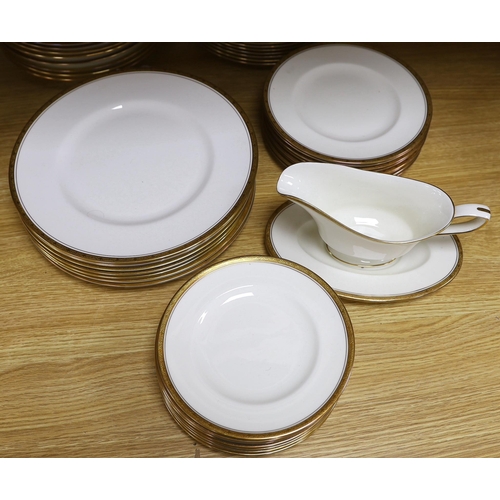 360 - Royal Worcester Chancellor porcelain dinner service including side plates, soup bowls and sauce boat... 