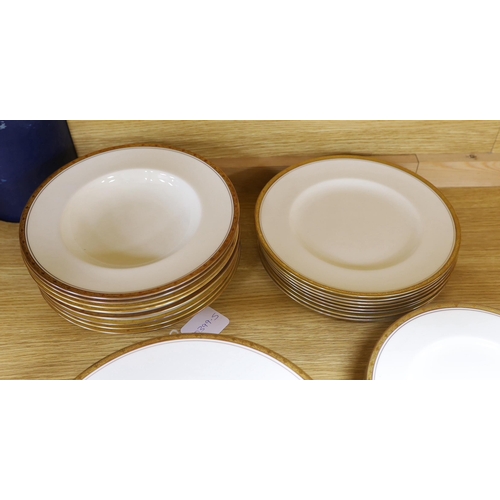 360 - Royal Worcester Chancellor porcelain dinner service including side plates, soup bowls and sauce boat... 