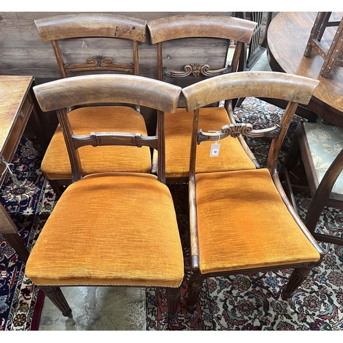 37 - A harlequin set of four Regency dining chairs