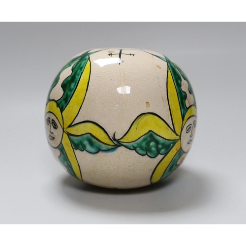 401 - A Turkish Armenian pottery hanging ball 14cm high