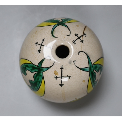 401 - A Turkish Armenian pottery hanging ball 14cm high