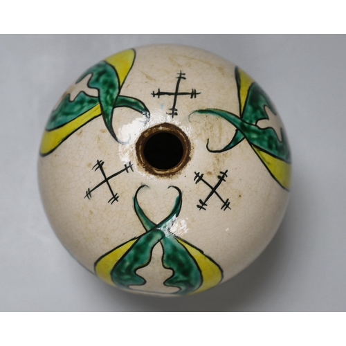 401 - A Turkish Armenian pottery hanging ball 14cm high