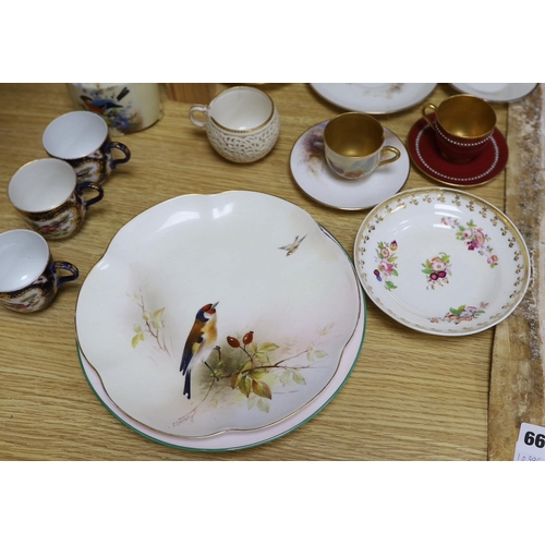 408 - A large group of  late 19th/early 20th century Royal Worcester  tea wares, (some damage) including a... 