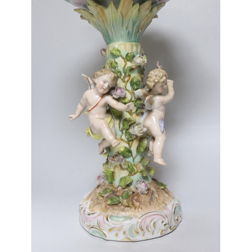 410 - A Sitzendorf putti table centrepiece, 43cm high