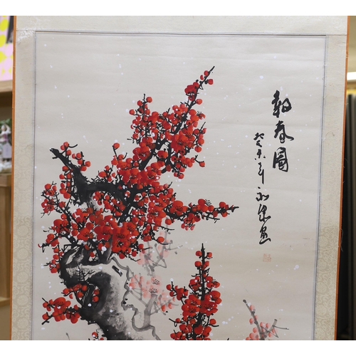 422 - Chinese School, late 20th century scroll painting, 174cm long