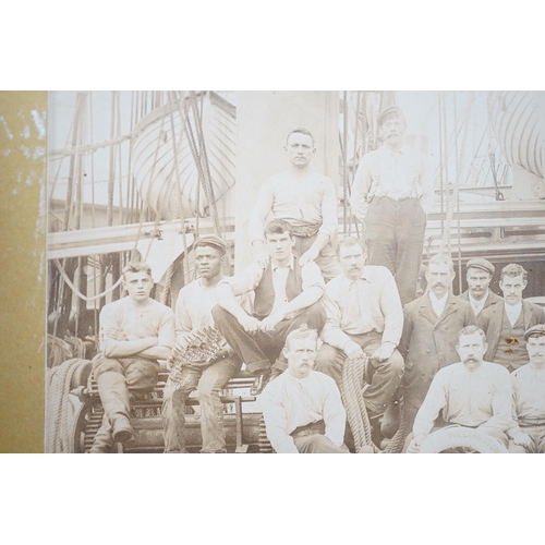 447 - New Zealand history - A late 19th century albumen photograph of the crew of the ship Wellington whic... 