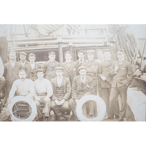 447 - New Zealand history - A late 19th century albumen photograph of the crew of the ship Wellington whic... 