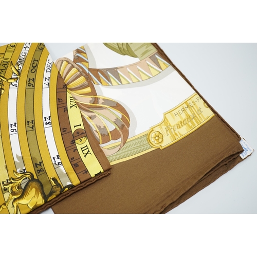 456 - Four vintage Hermes silk scarves including two retailed by Harrods comprising Selles A Housse, Dies ... 