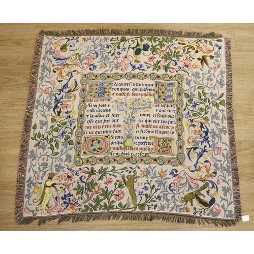 474 - A Belgian Medieval fable woven blanket 137x132cm