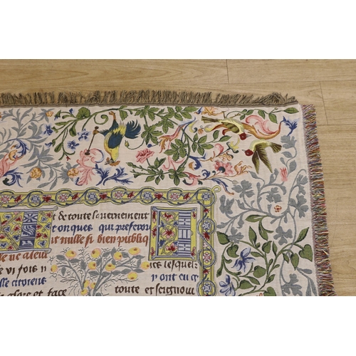 474 - A Belgian Medieval fable woven blanket 137x132cm