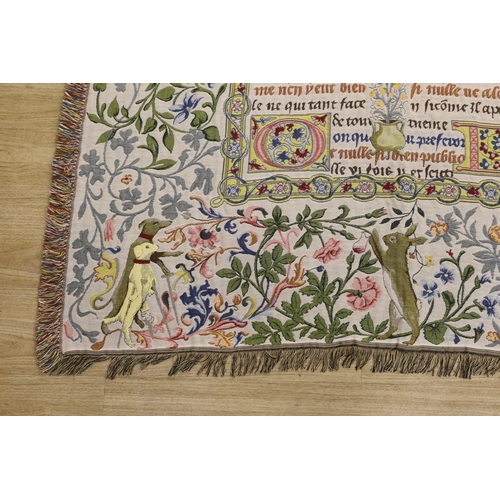 474 - A Belgian Medieval fable woven blanket 137x132cm