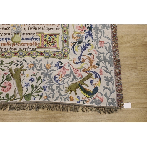 474 - A Belgian Medieval fable woven blanket 137x132cm