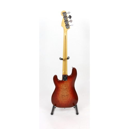 477 - A Percussion base guitar, serial no. S876632, made in USA, with pierced fret cut embellishments to p... 