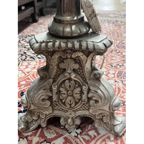 50 - An Italian style cast metal standard lamp, height 165cm